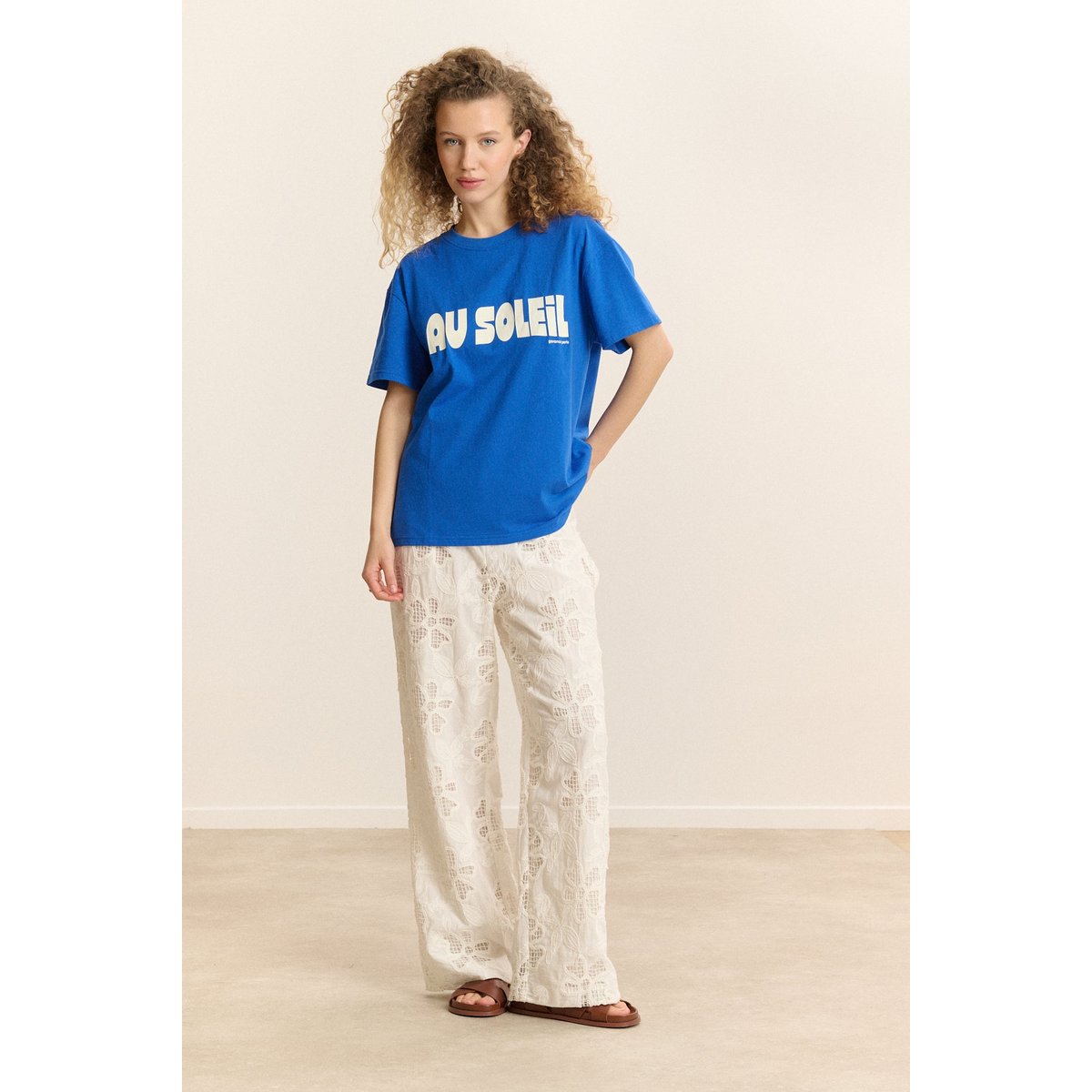 T-shirt imprimé manches courtes SOLEIL bleu, GARANCE PARIS