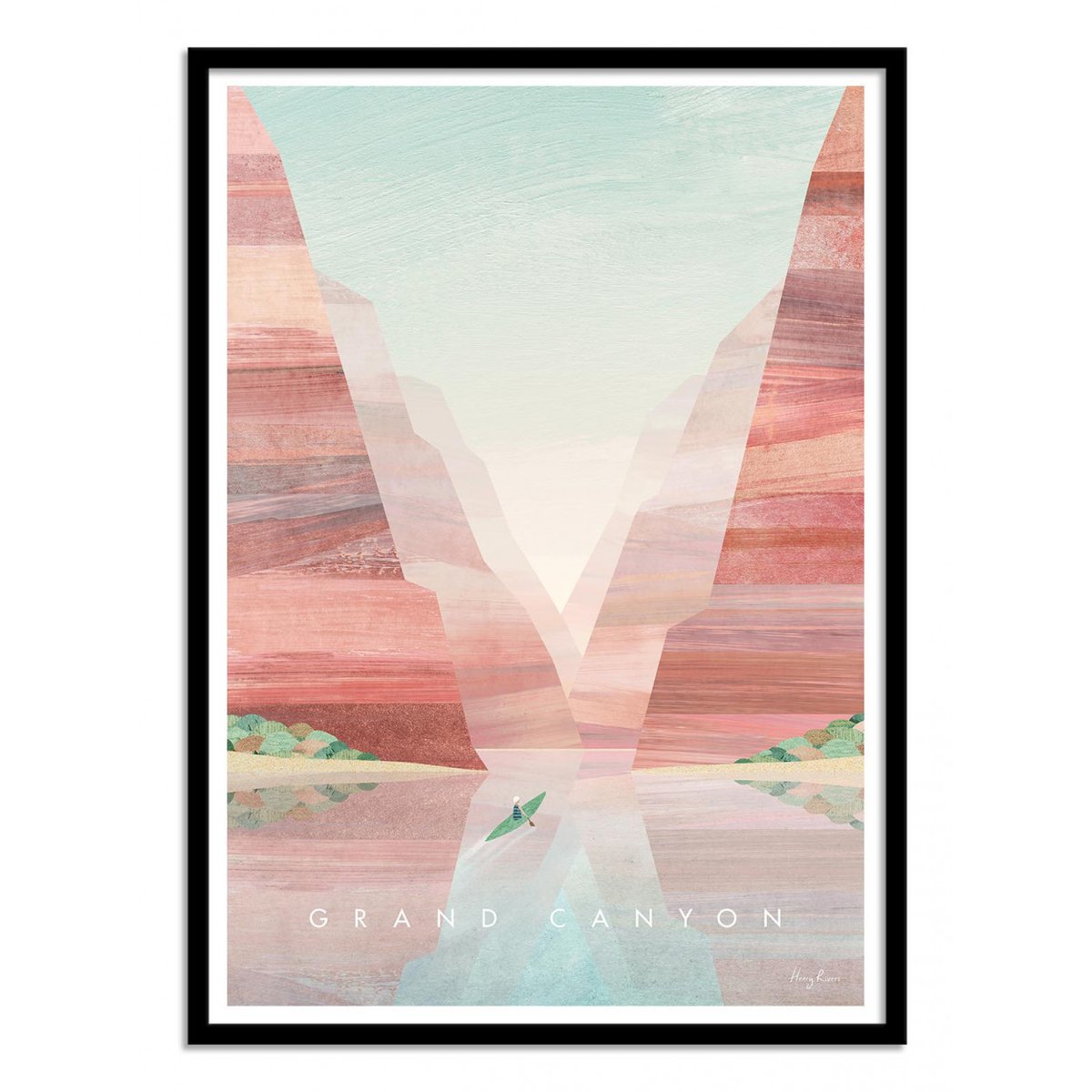 Affiche d'art - Grand Canyon - Henry Rivers affiche d'art avec cadre bois noir, WALL EDITIONS