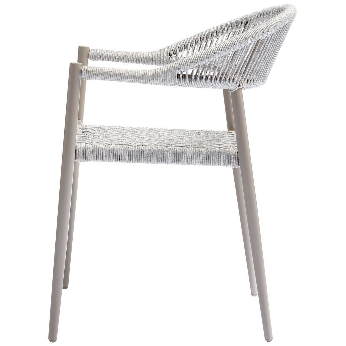 Chaise de jardin en corde et aluminium YELLOW gris clair, WOOOD