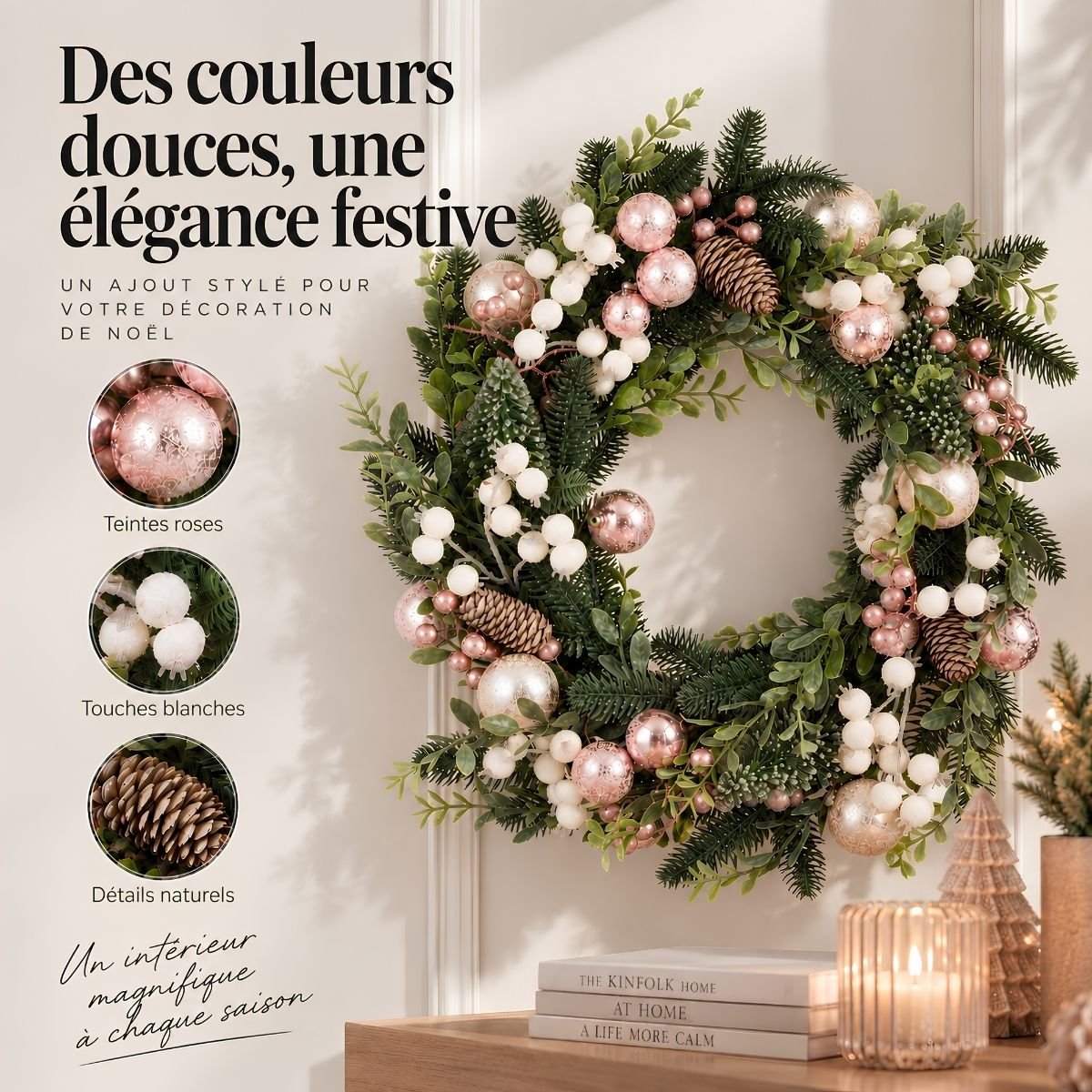 Couronne rose, MICA DECORATIONS