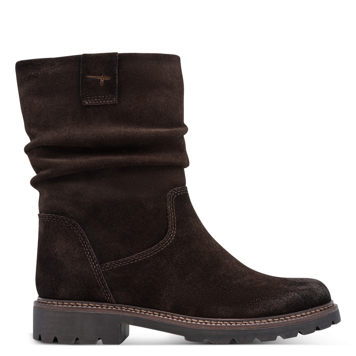 Mi-bottes en cuir suède marron mocca, TAMARIS