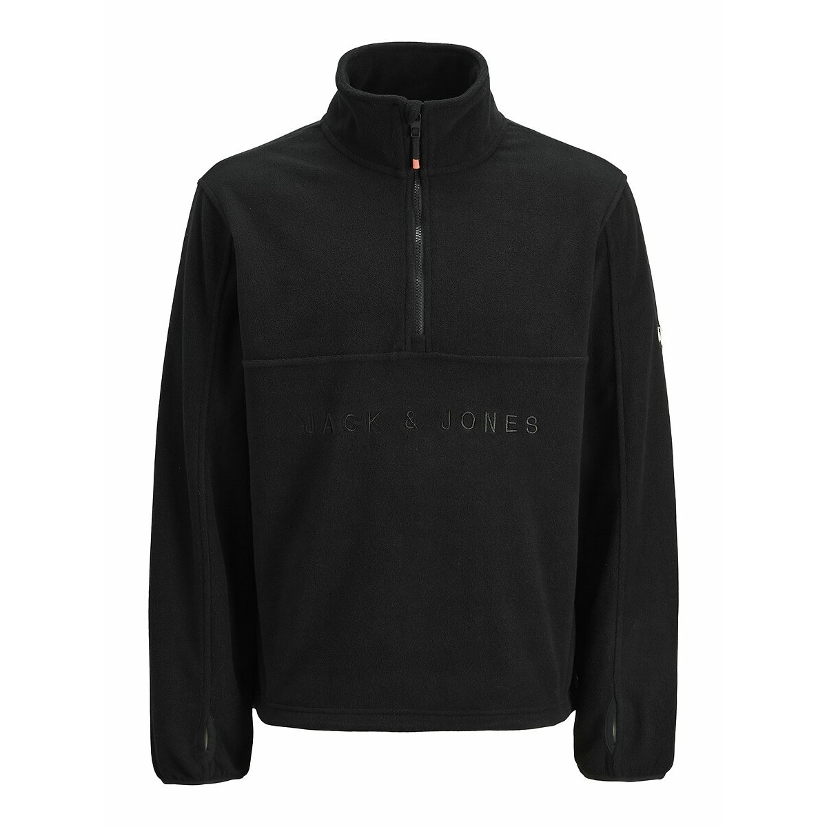 Sweat polaire demi zippé noir, JACK & JONES