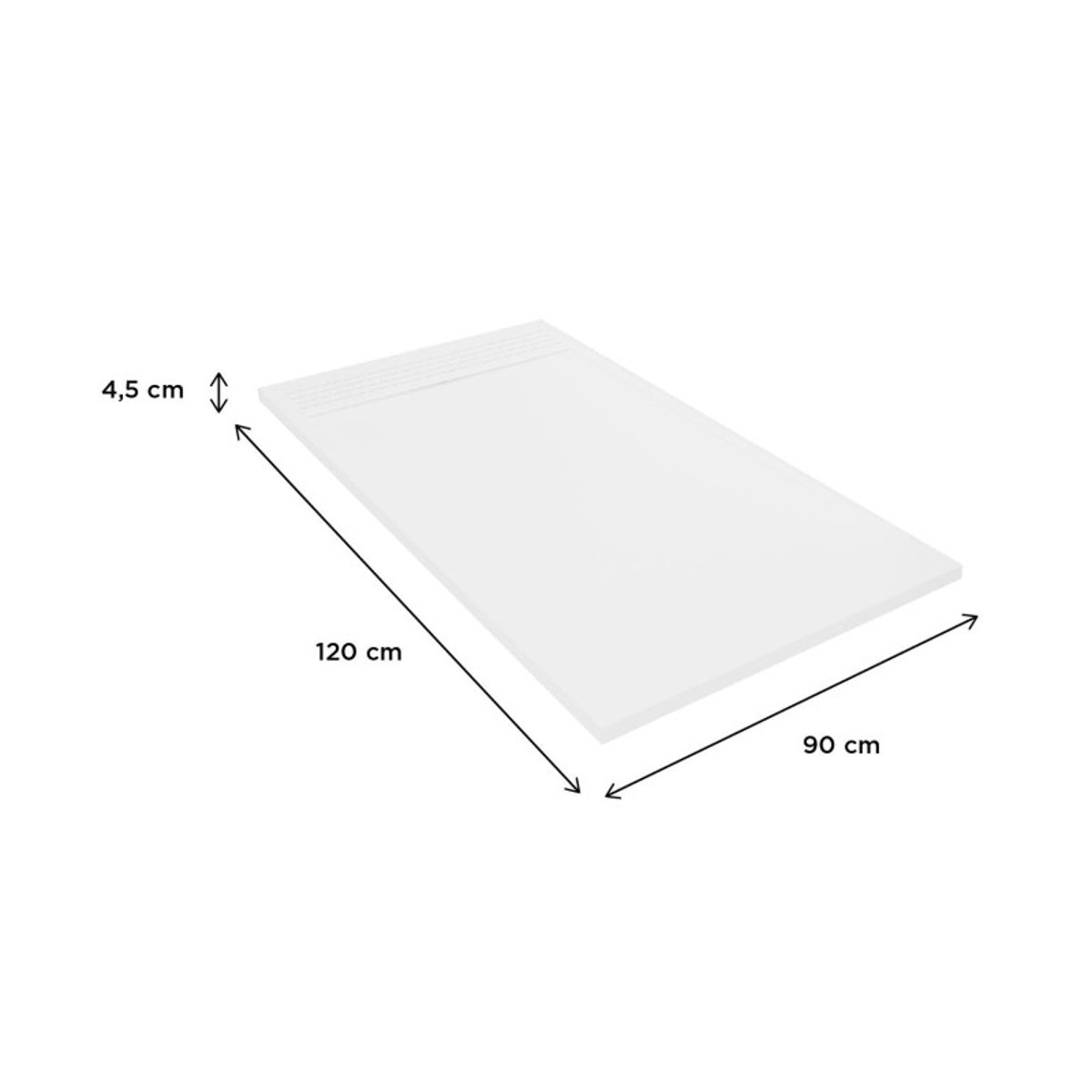 Receveur de douche en béton extra-plat JOSEPH blanc, MOB IN