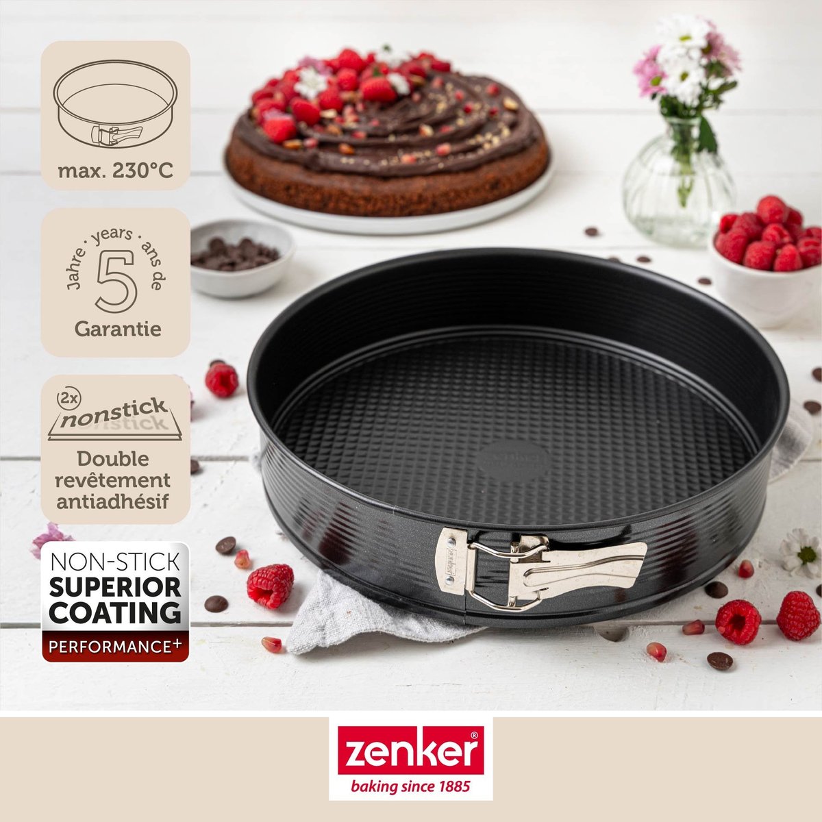 Moule à manqué à charnière 28 cm PERFECTBACK+ noir, ZENKER