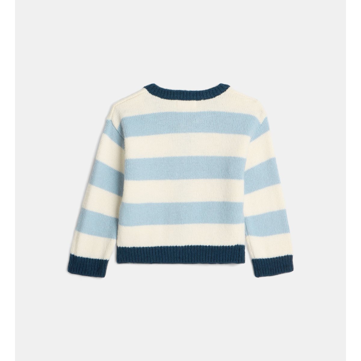Gilet tatou rayé écru et bleu, CADET ROUSSELLE