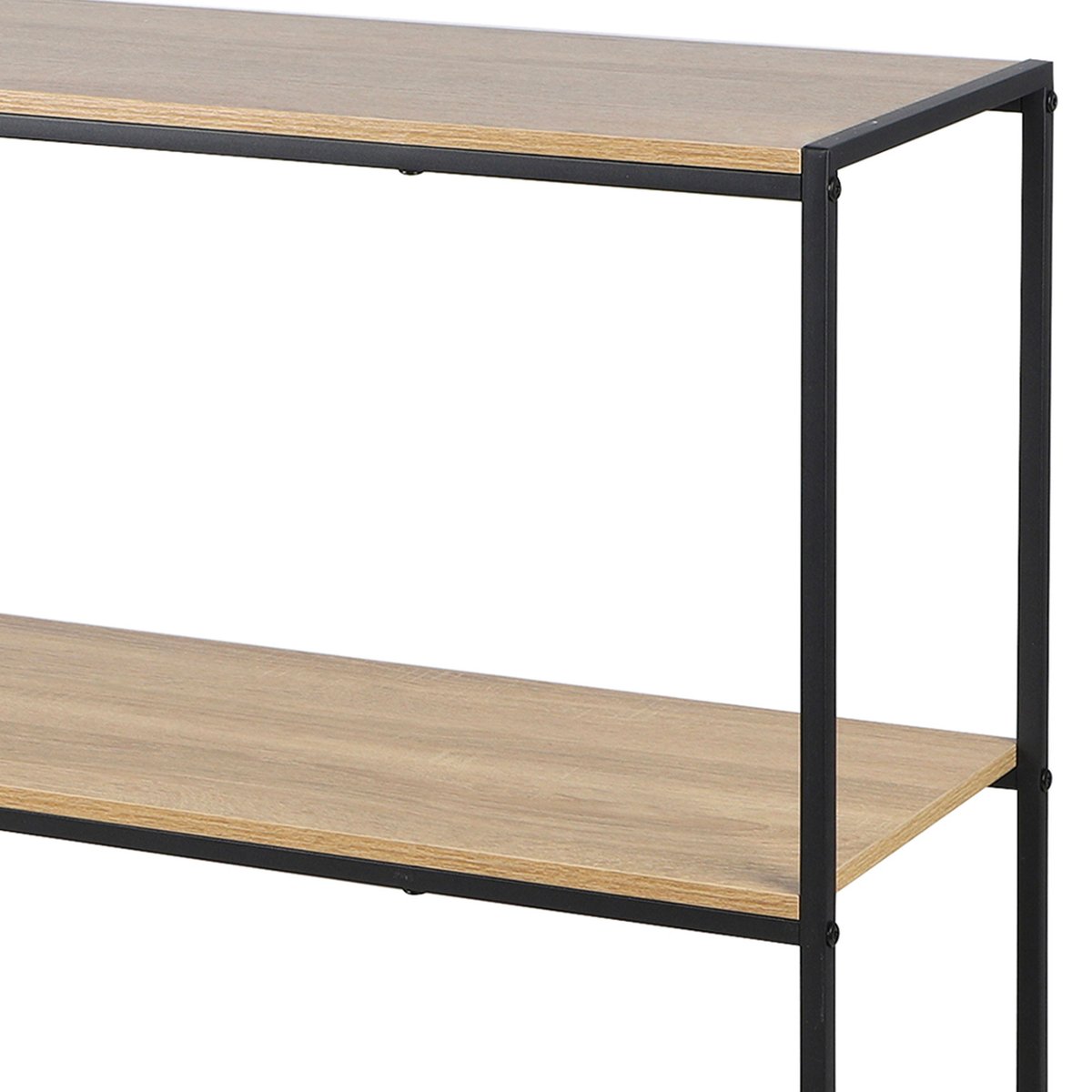 Console 3 plateaux bois et métal noir 80x30x80cm bois, WADIGA