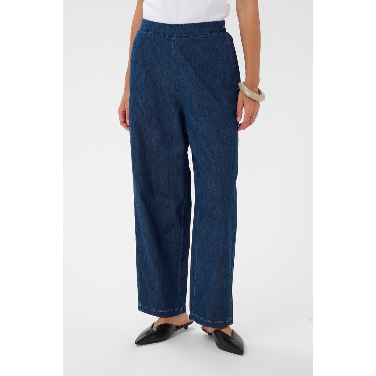 Pantalon casual bleu dark blue wash, CULTURE