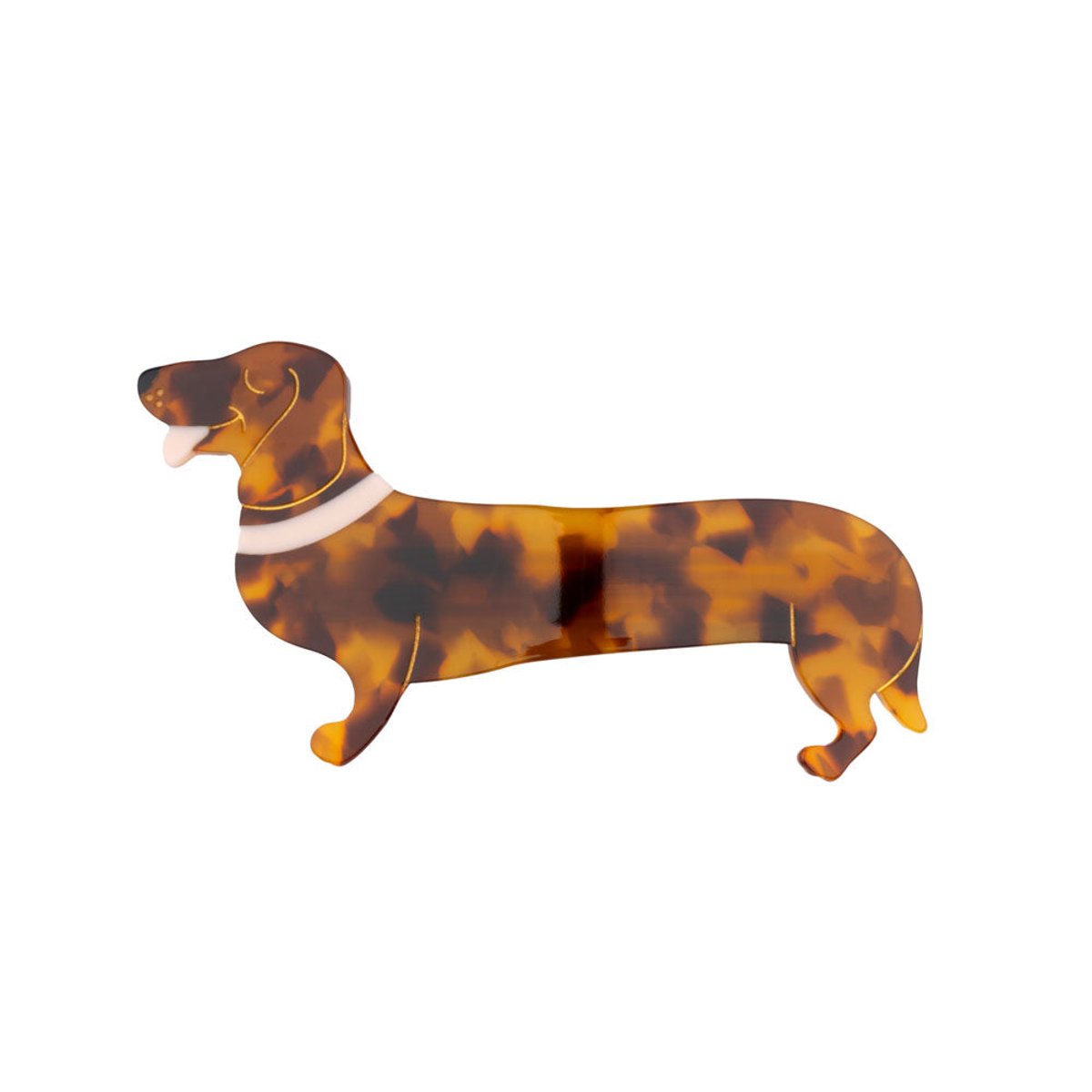 French barrette TECKEL marron, COUCOU SUZETTE