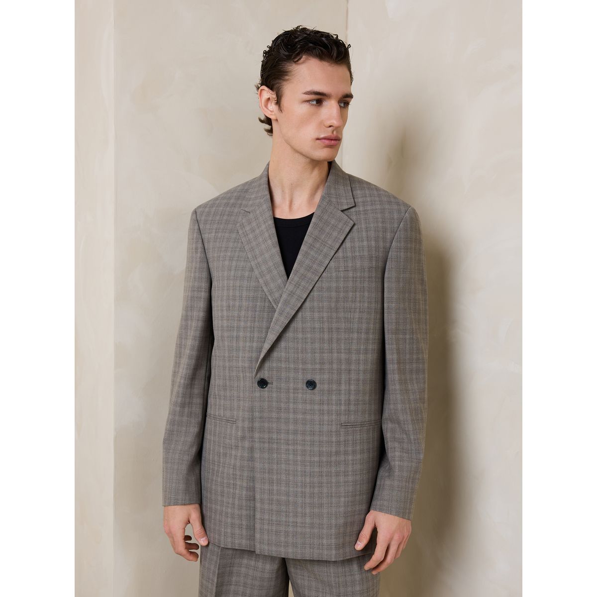 Veste de costume croisée carreaux n. premium marron, NEXT