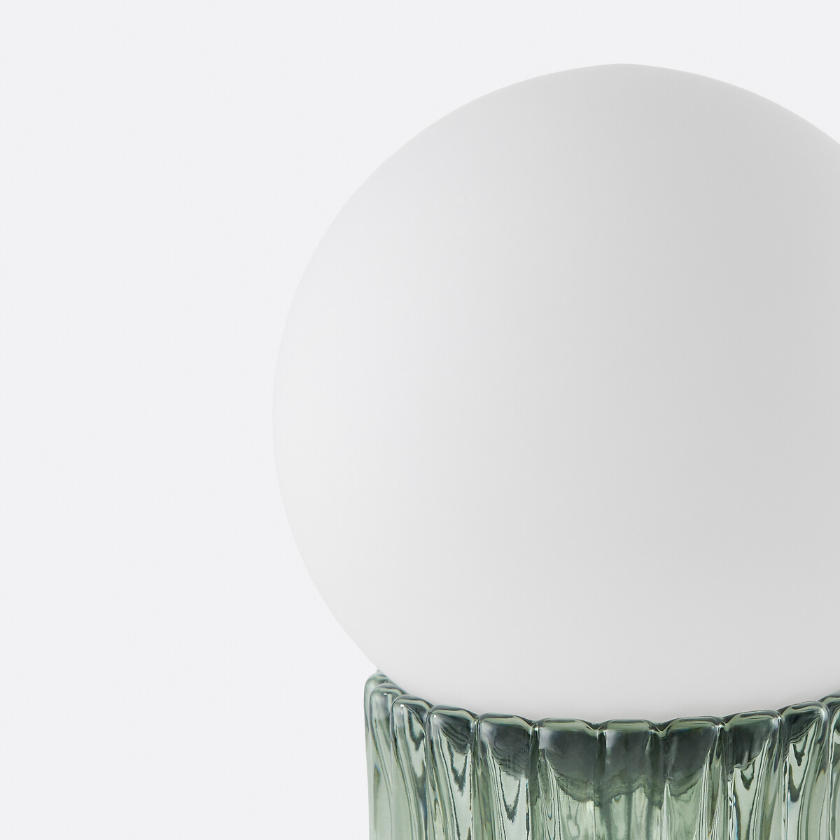 Lámpara de pie de cristal estriado de color y opalina, Dima verde, LA REDOUTE INTERIEURS