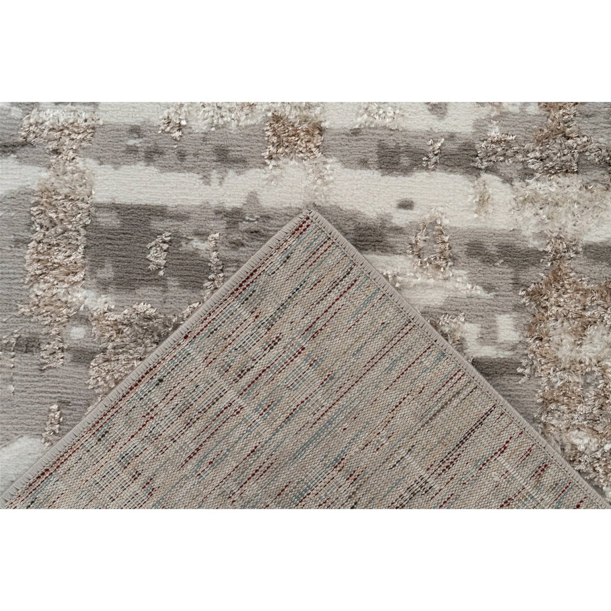 Tapis rectangulaire à poil court gris clair nuancé beige et blanc, ARTE ESPINA