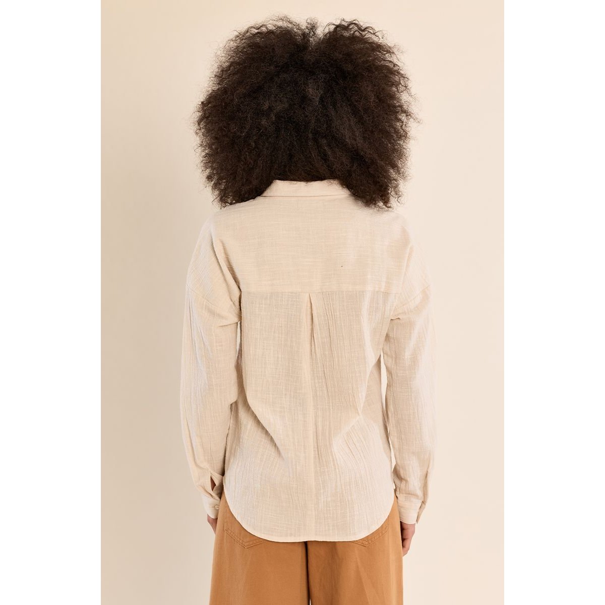 Chemise en coton, broderies florales beige, MOLLY BRACKEN