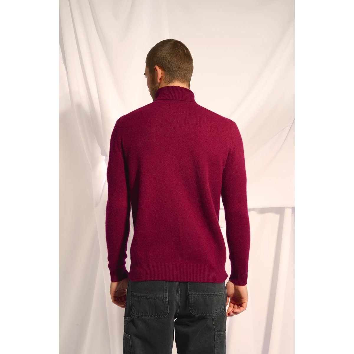Pull Col Roulé 4 Fils Bordeaux Sacha bordeaux, JUST CASHMERE
