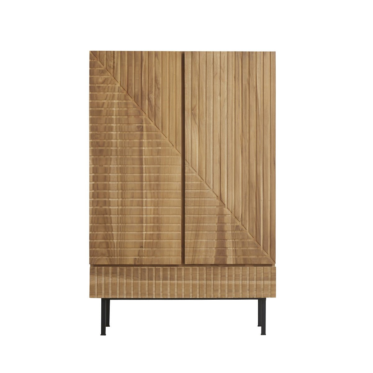 Armoire 2 portes et tiroir en teck massif PORTLAND naturel, BERAH GETAH