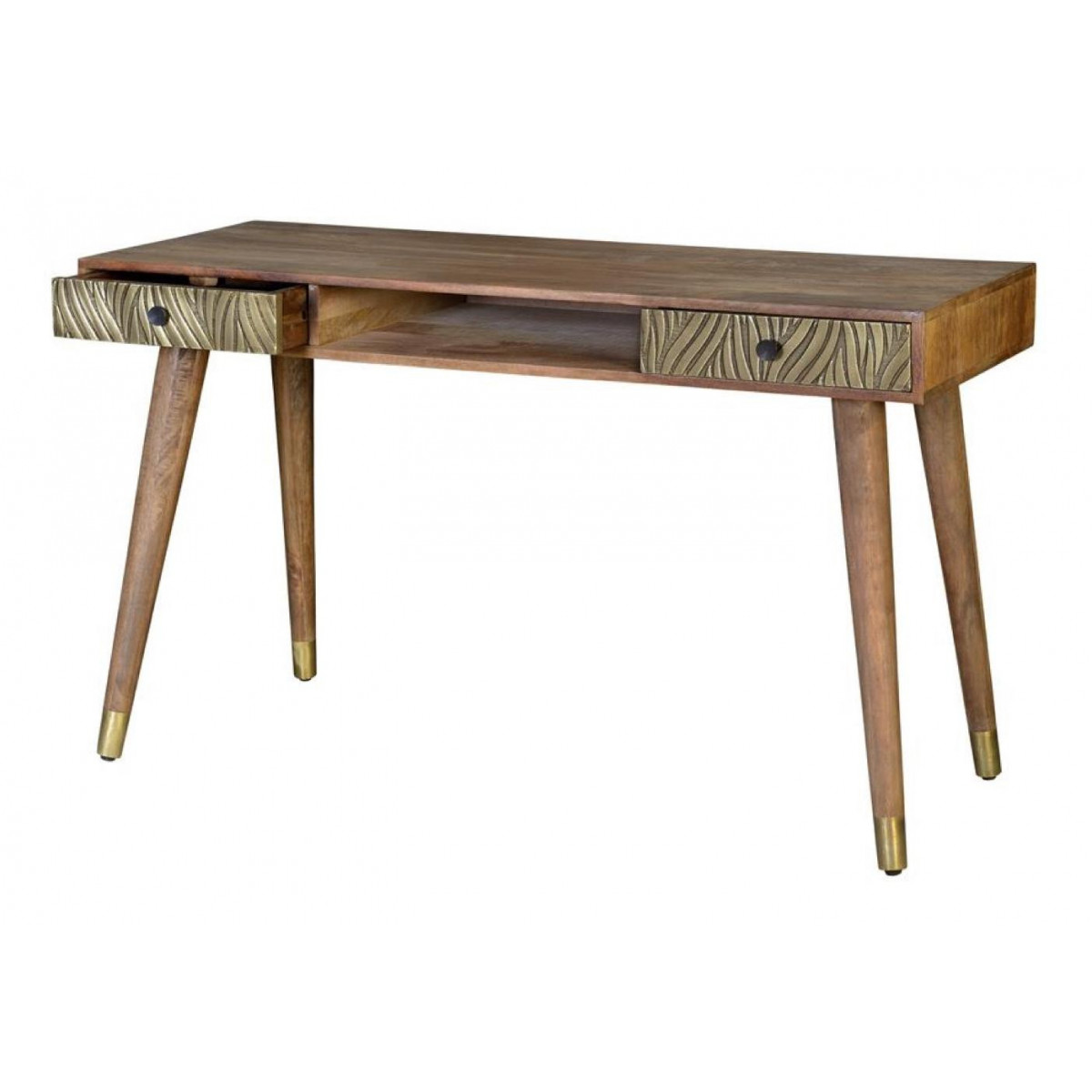 Console 2 tiroirs bronze - VALÉNA marron, DECORATION D’AUTREFOIS