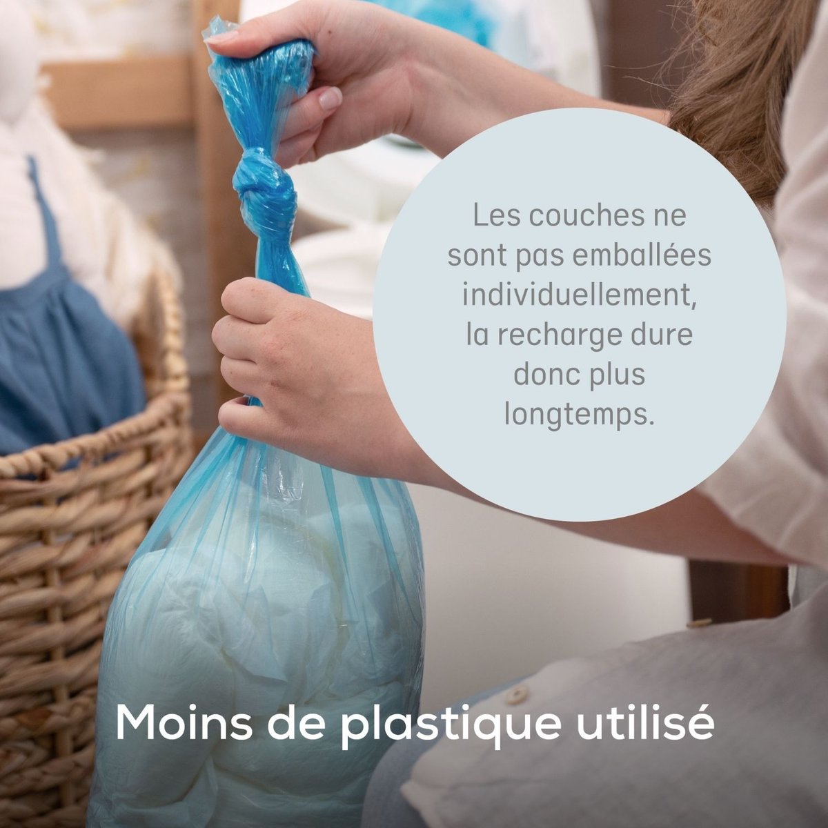Pack poubelle à couches Dress up+3 recharges blanc, ANGELCARE