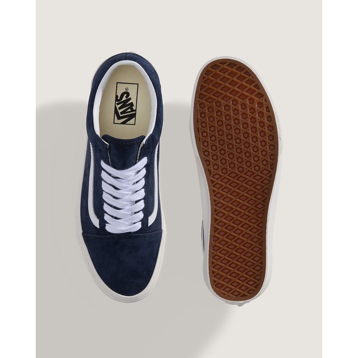 Old Skool Low Top Leather Trainers navy blue, VANS
