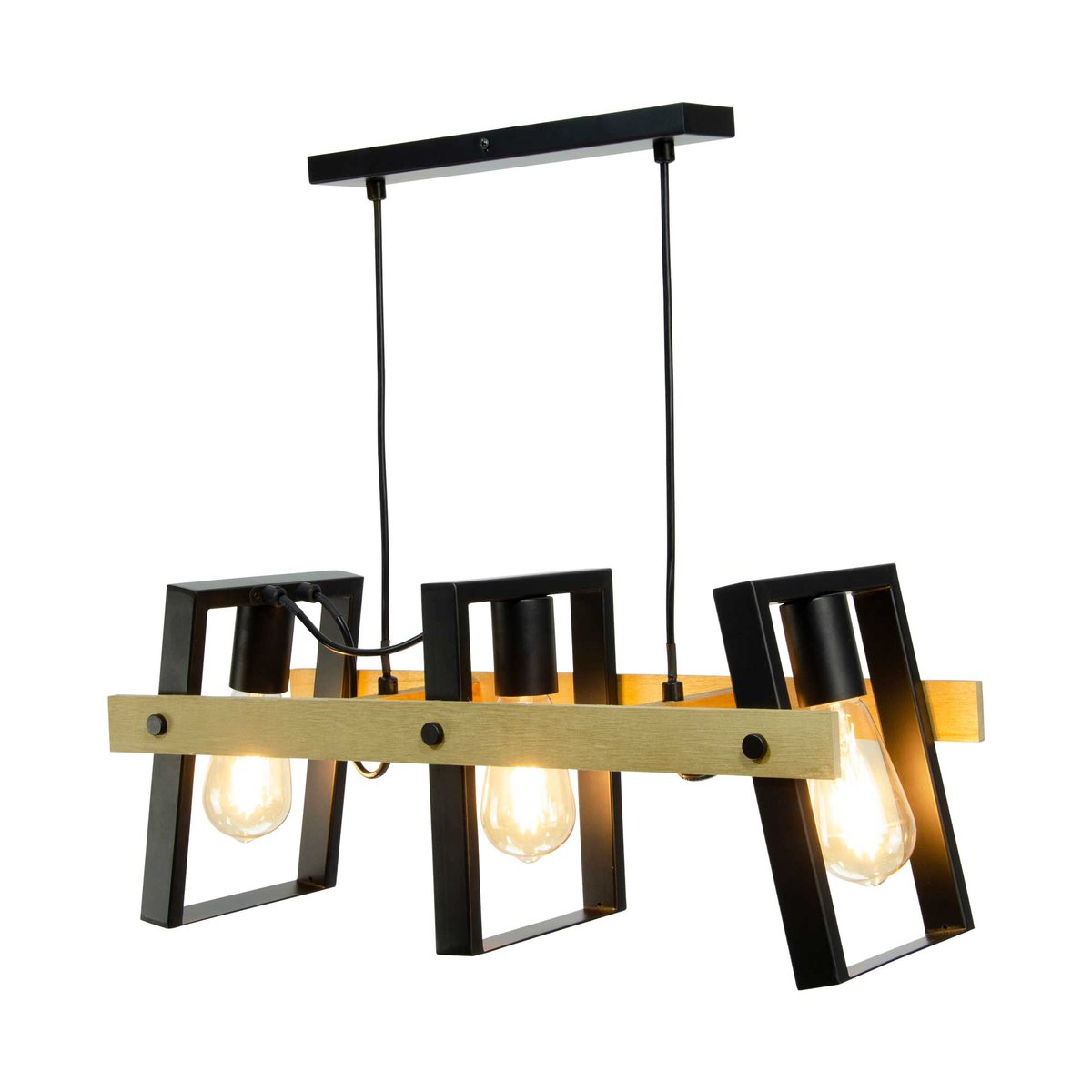 Suspension en bois et métal, Nooli noir, C-CREATION