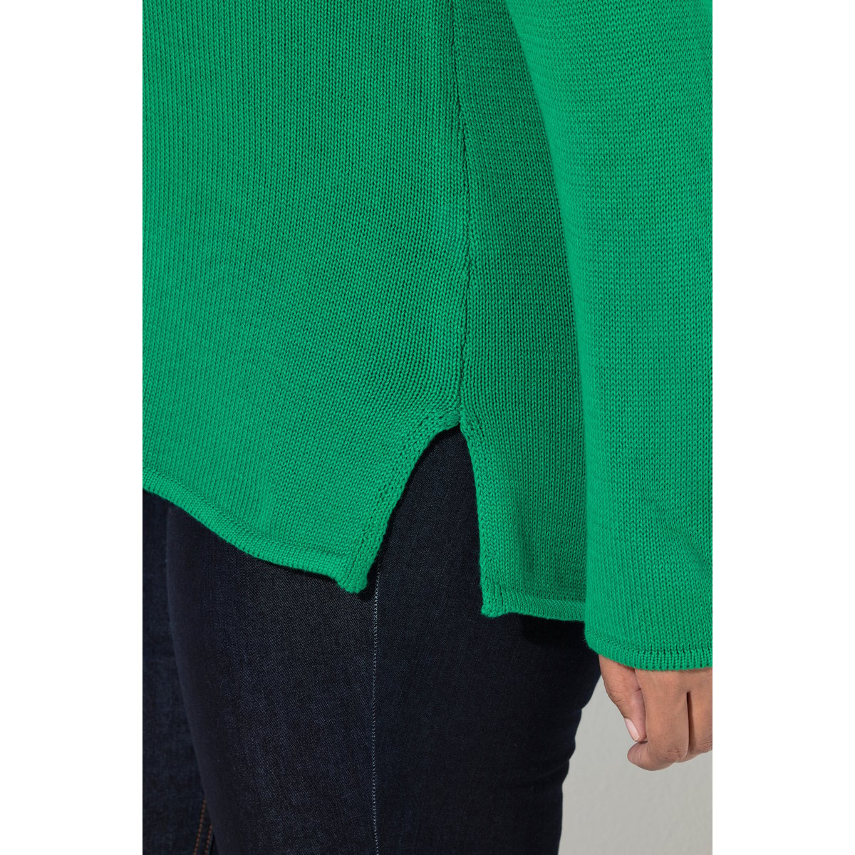 Pull à col montant et manches longues vert émeraude, ULLA POPKEN