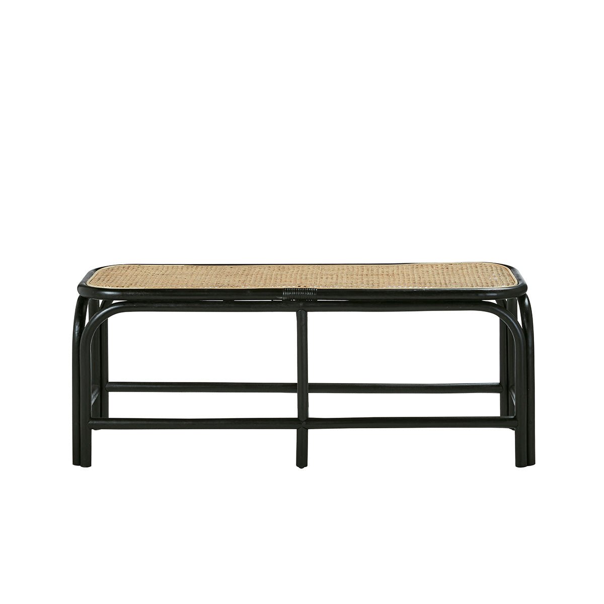 Banc en rotin et cannage 120 cm AVA noir, BERAH GETAH