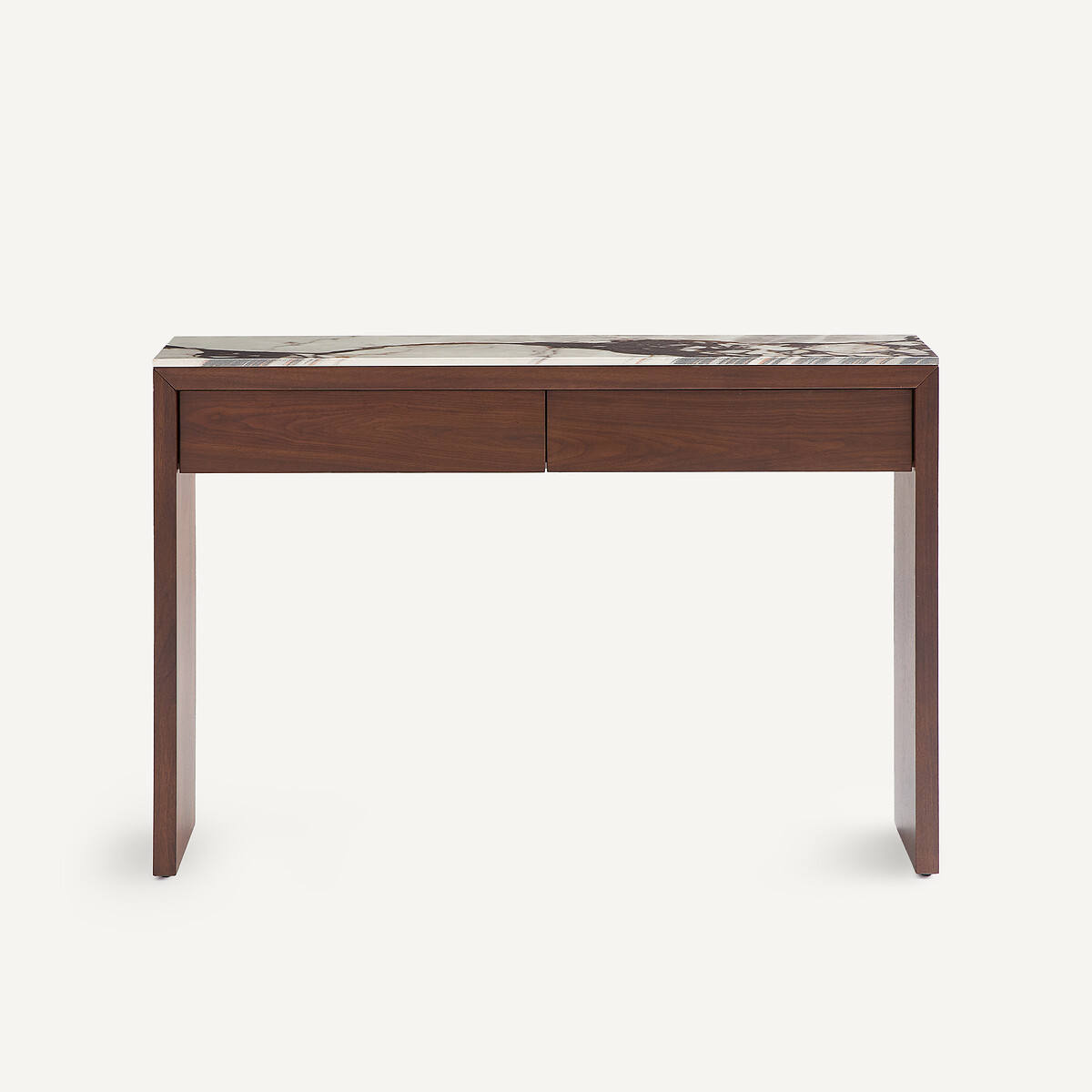 Console en céramique effet marbre et plaqué noyer, DIANA noyer, AM.PM