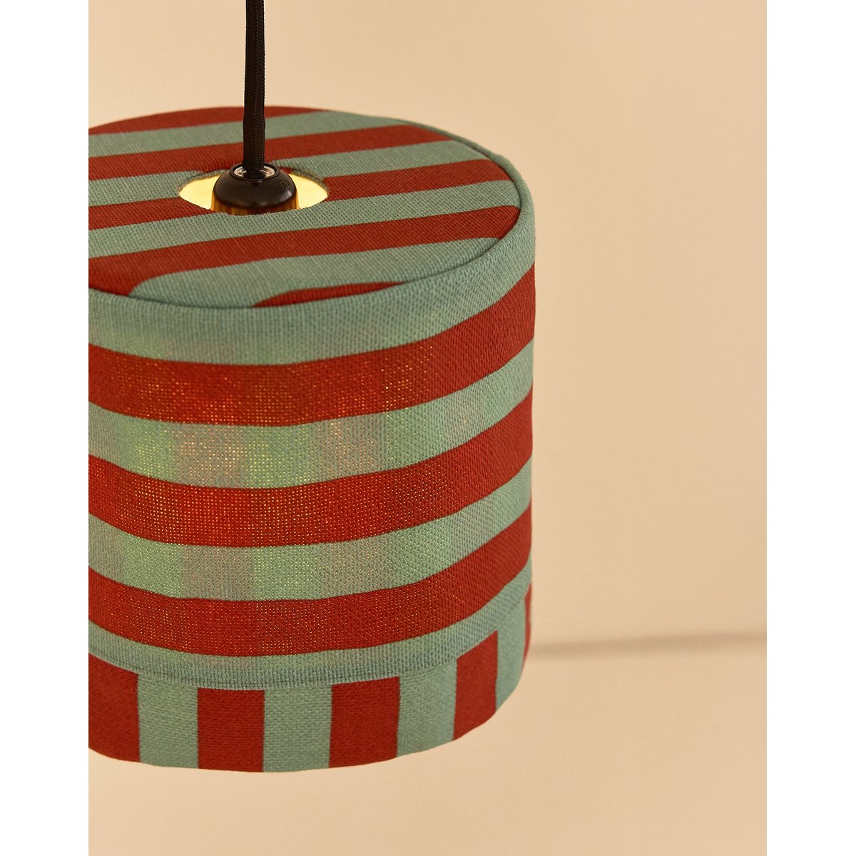 Abat-jour pour suspension 20 cm Linda red teal green stripes, NOBODINOZ