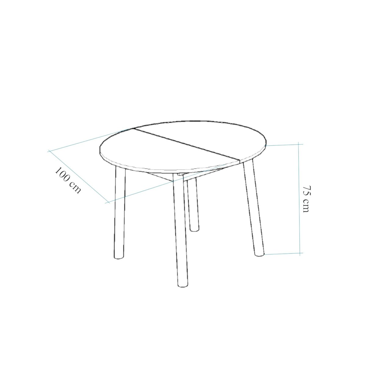 Table ronde extensible - 4 places ARDEN blanc, PIER IMPORT