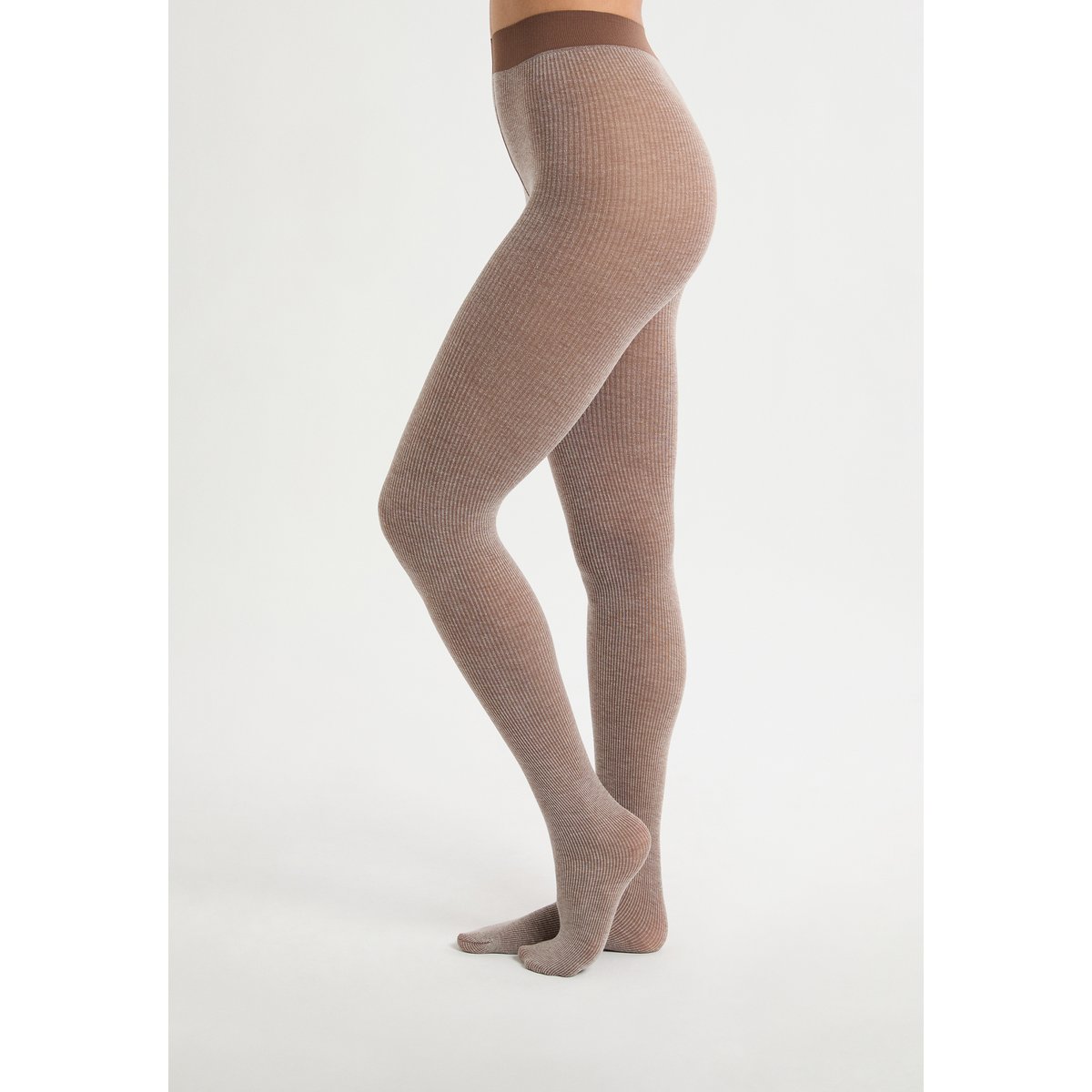 Collant opaque avec cachemire LOLA taupe, ETAM
