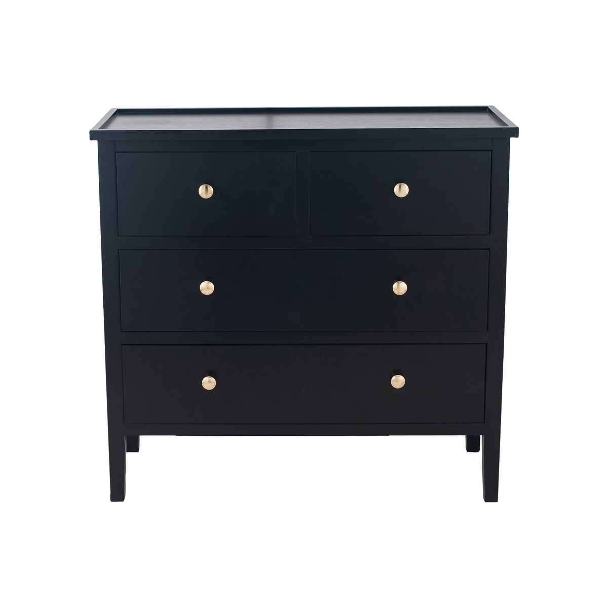 luxe Pine Wood 4 Drawer Unit black, SO'HOME