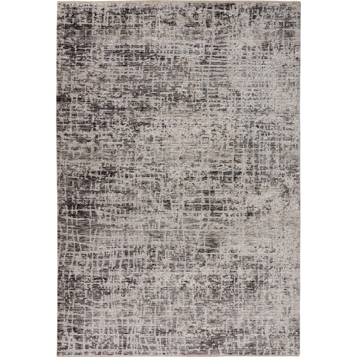 Tapis à poils courts effet relief 3d gris chiné clair et anthracite, ARTE ESPINA