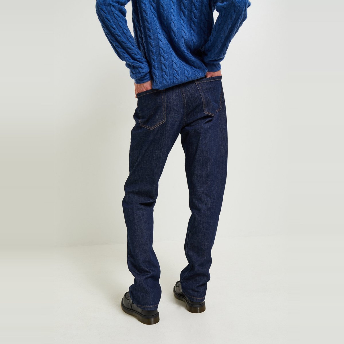 Jean straight contenant du coton BIO blue denim, MONOPRIX