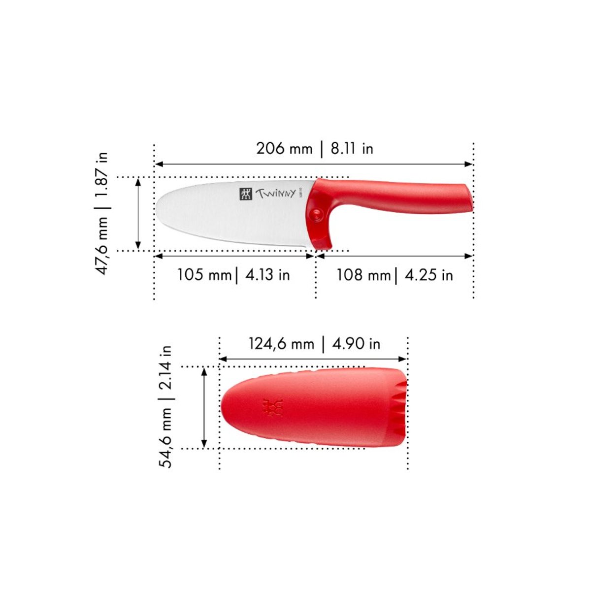 ZWILLING TWINNY Couteau de chef 10 cm, rouge rouge, ZWILLING