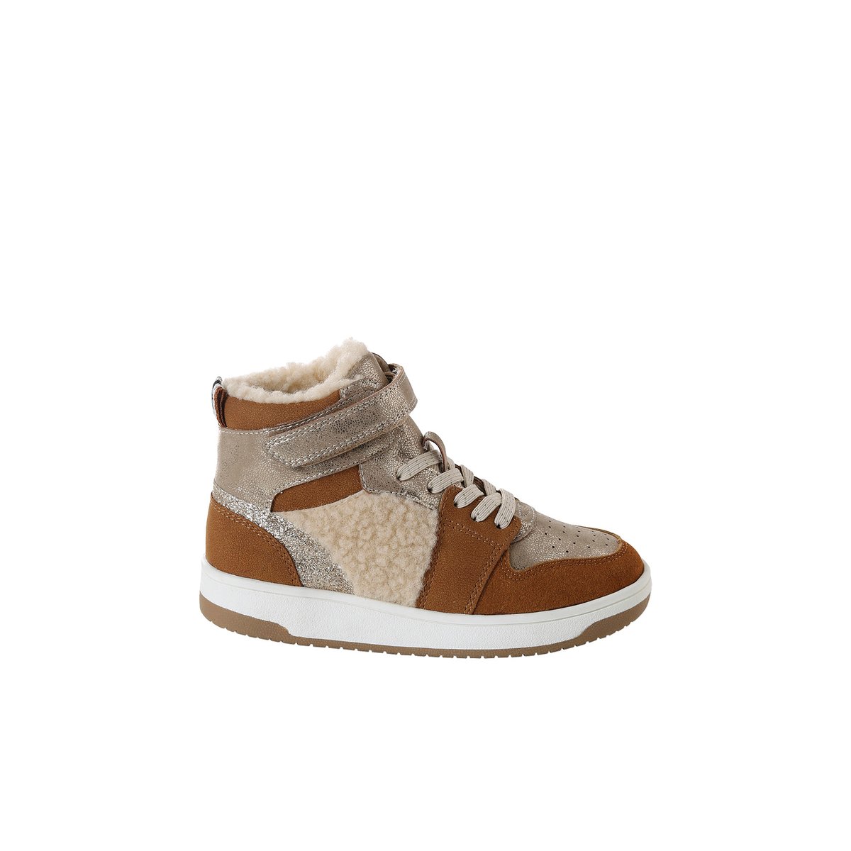 Baskets synthétique fourrées camel, VERTBAUDET