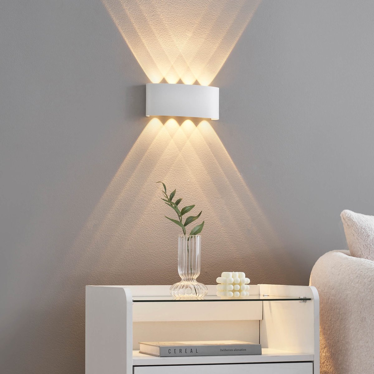 Applique LED avec effet lumineux – PRISMA blanc, KOSILUM