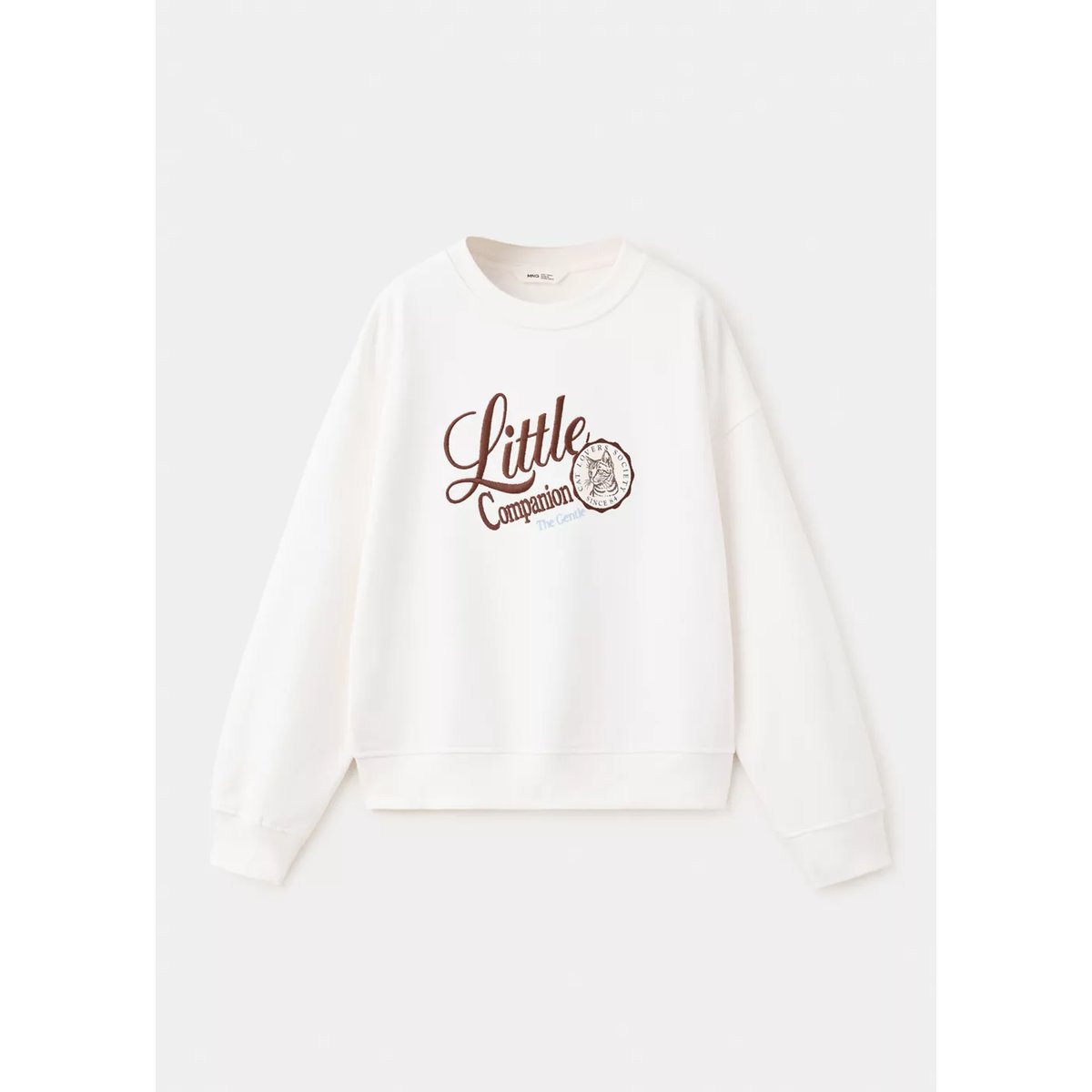 Sweat-shirt coton détails brodés blanc cassé, MANGO KIDS