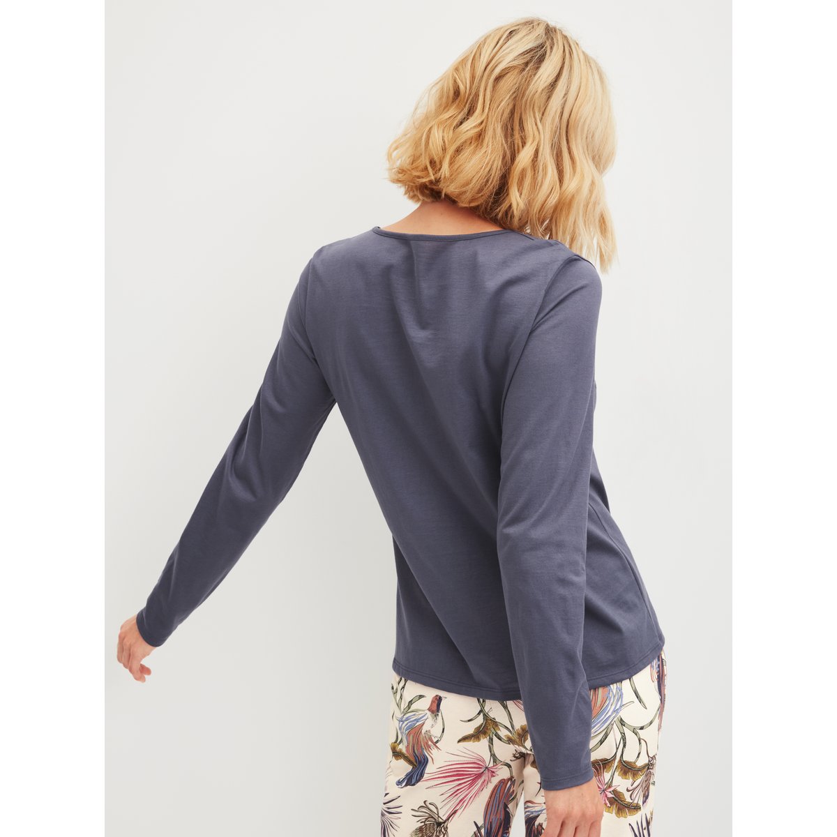 T-shirt à manches longues manches longues Coton FAVOURITES ARTS pierre grise, CALIDA