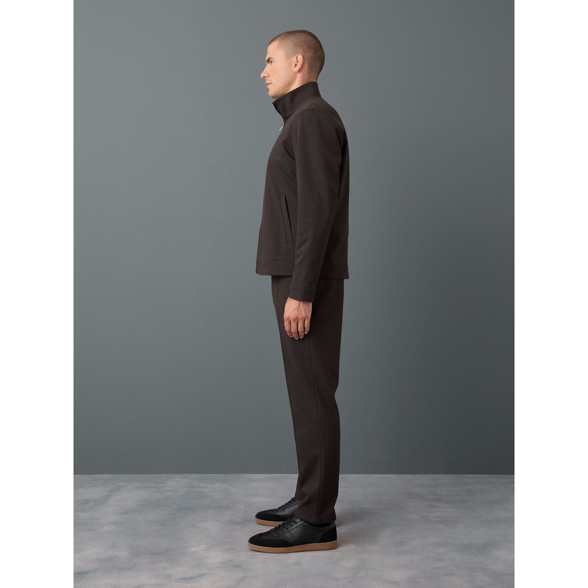 Pantalon habillé à taille élastique et laine marron, NEXT