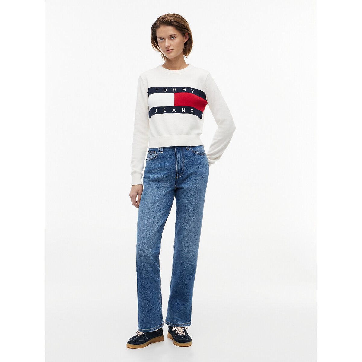 Jean droit taille haute, Layla denim bleu, TOMMY JEANS