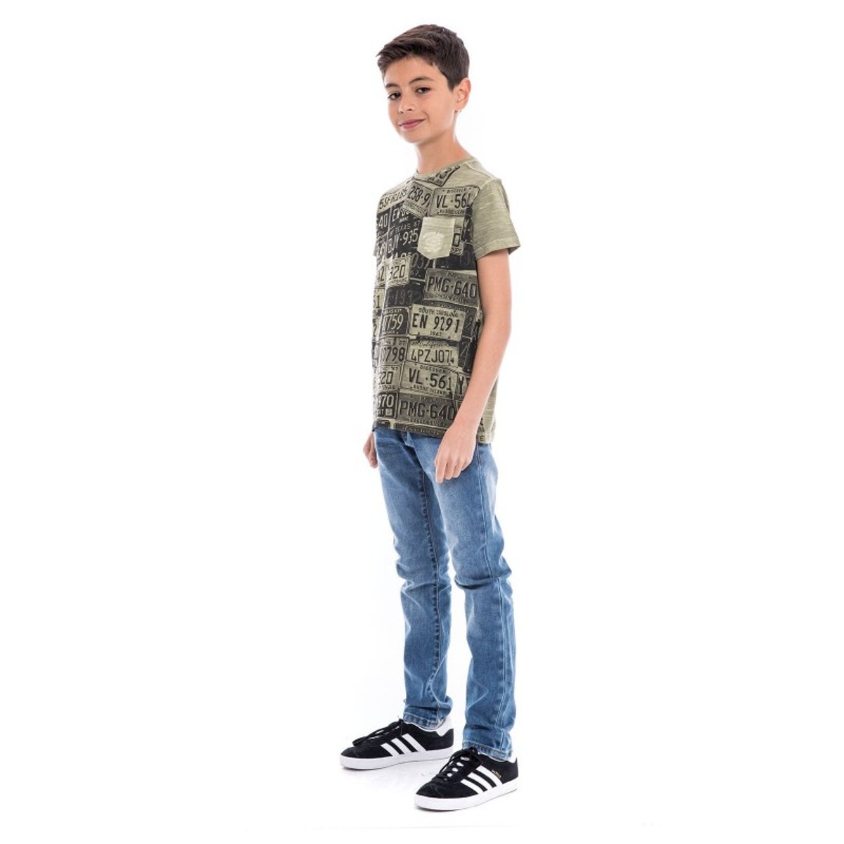 T-shirt Col Rond Pur Coton Nedelko kaki, RITCHIE