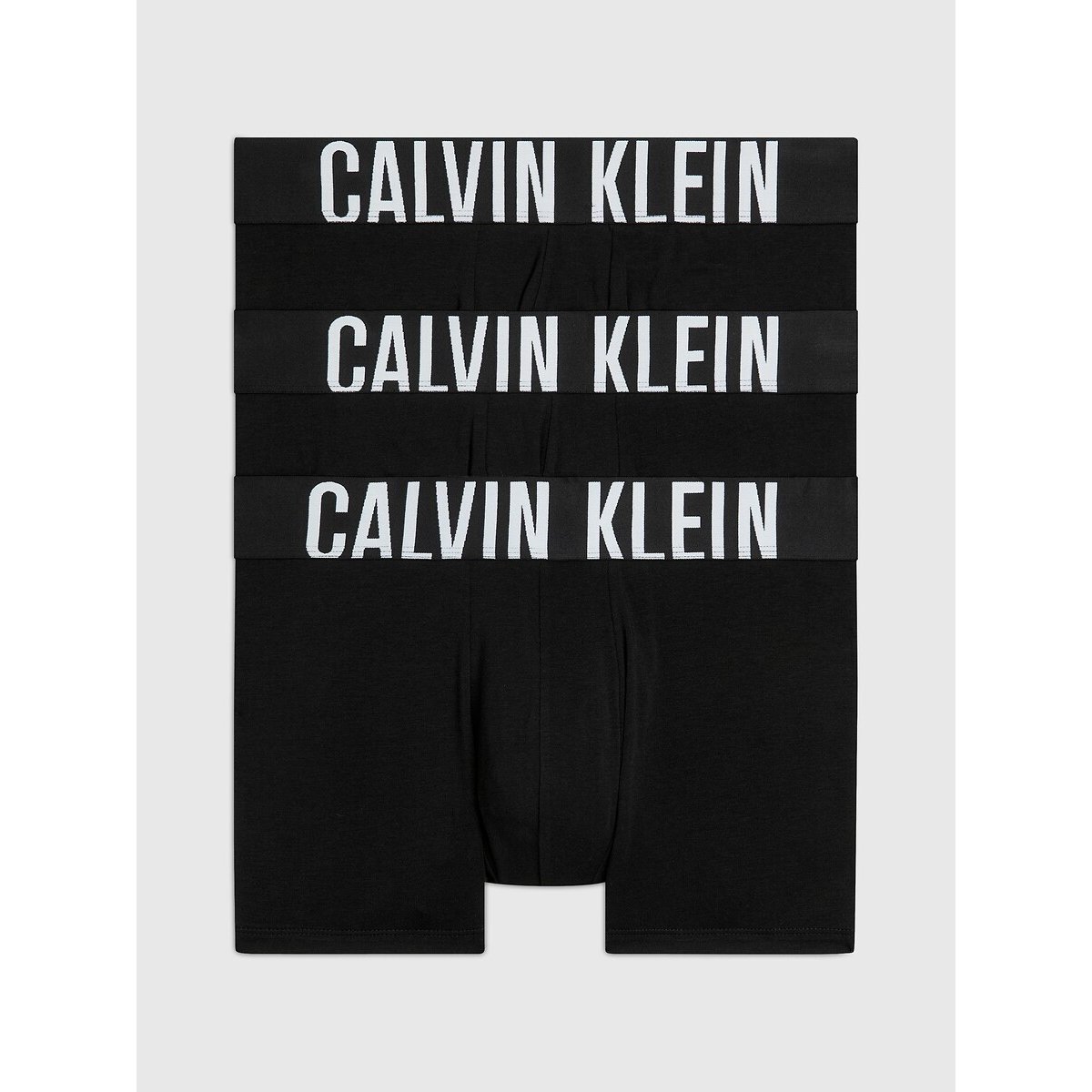 Set van 3 lange, effen boxershorts zwart+zwart+zwart, CALVIN KLEIN UNDERWEAR