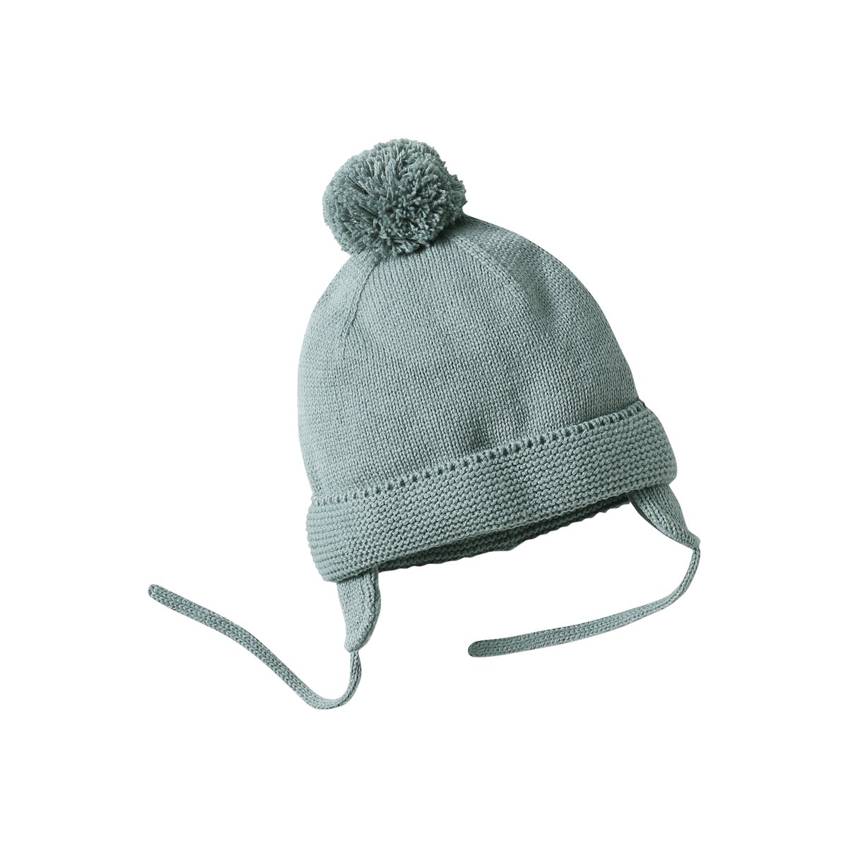 Ensemble bonnet + snood + moufles BASICS vert d'eau, VERTBAUDET