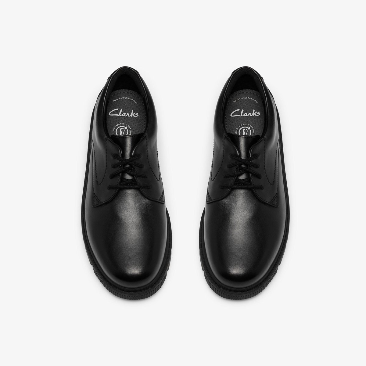 Derbies Cuir Coupe Large LORCAM WALK Y noir, CLARKS