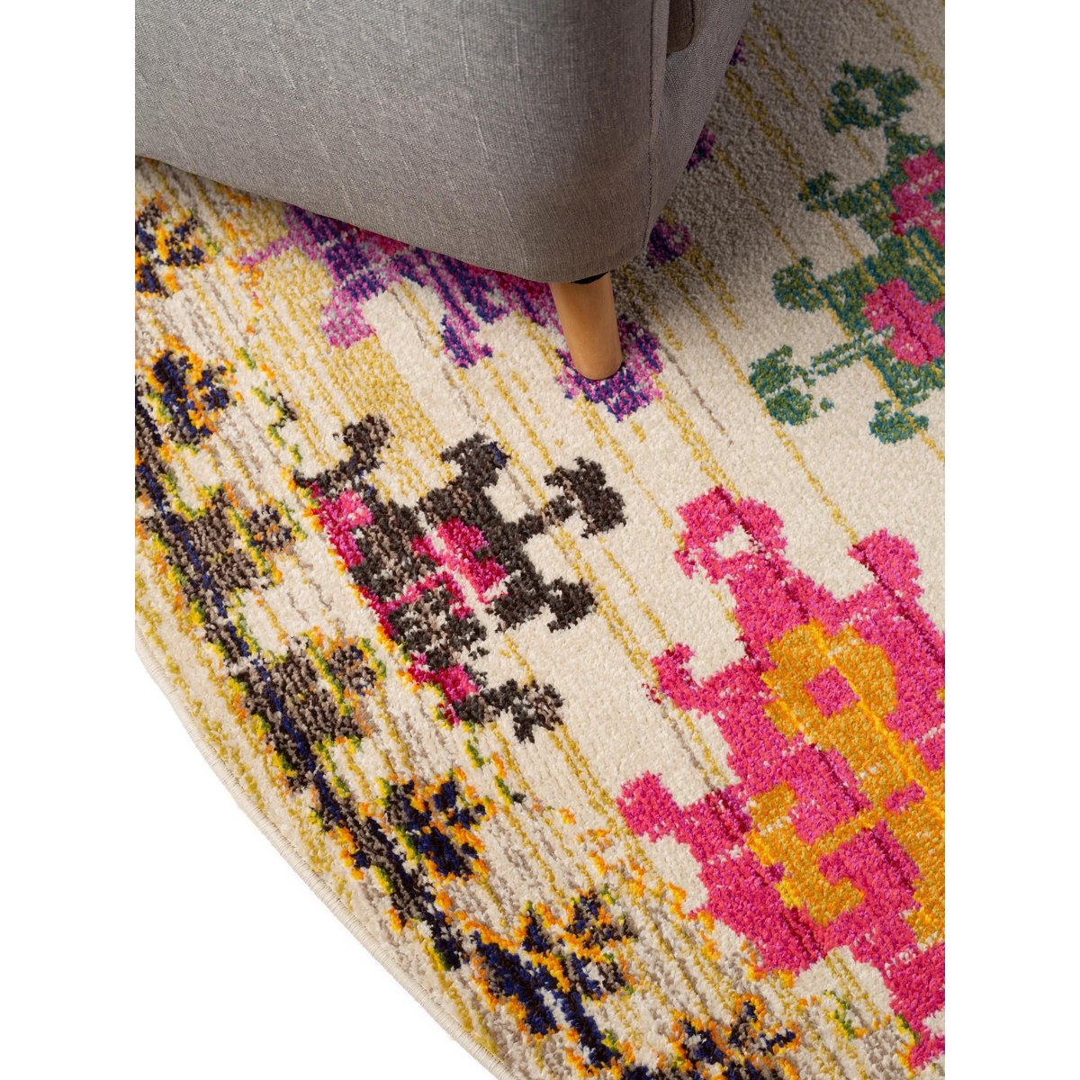 Tapis rond CASA multicouleur/beige, BENUTA 