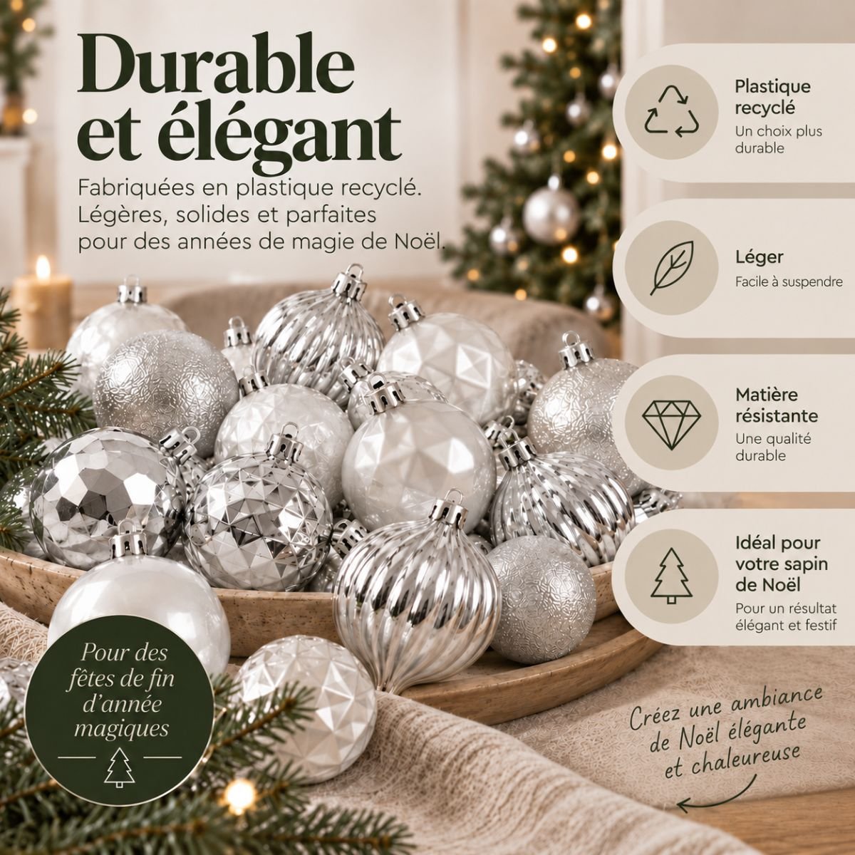 Boule de Noël or, MICA DECORATIONS