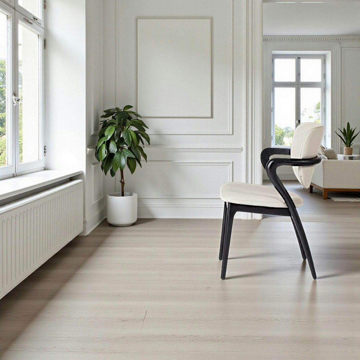 Chaise en cuir avec accoudoirs ALDER gris clair - noir, PIER IMPORT