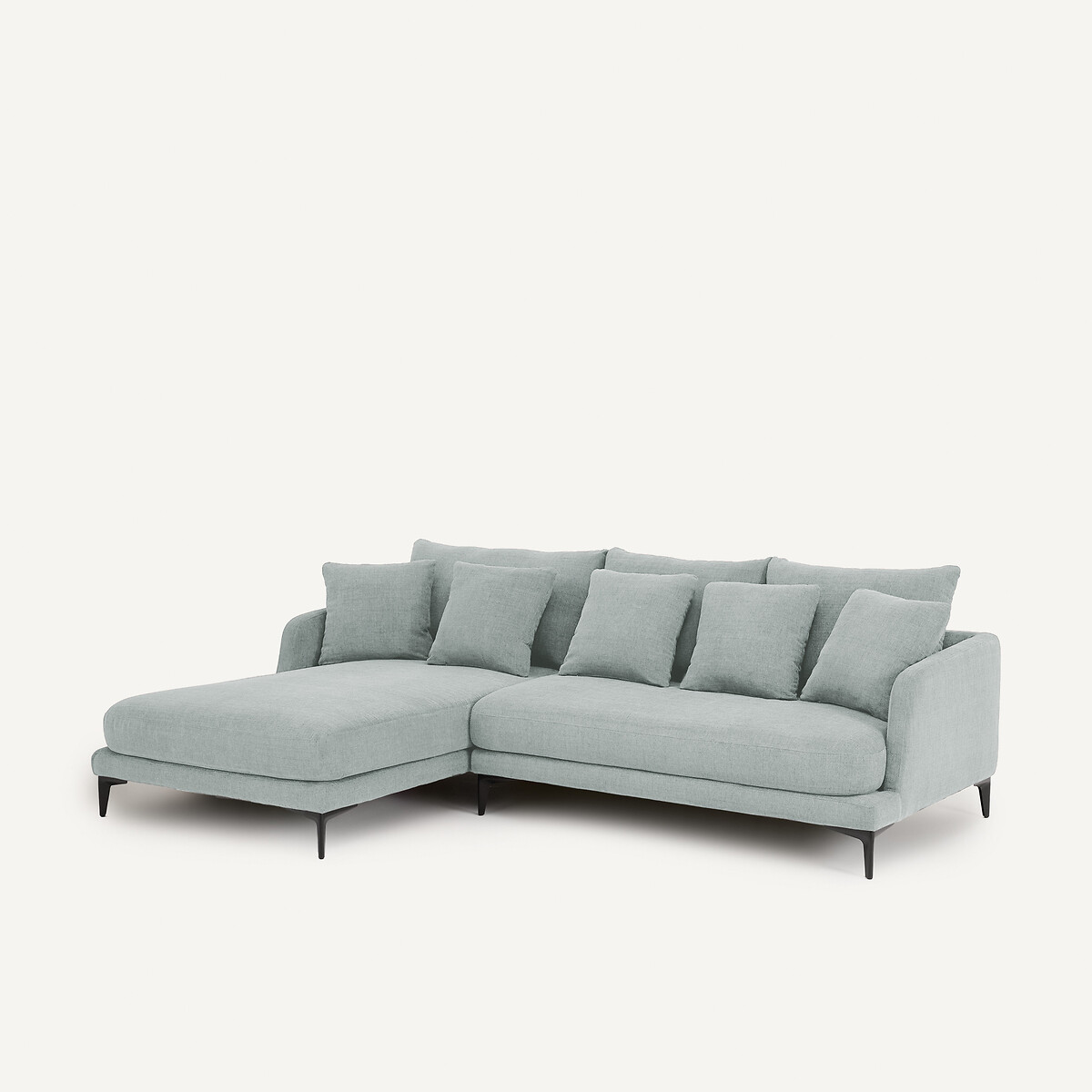 Demi-canapé 2 places en polyester natté, MODERNISTE aquamarine, EMMANUEL GALLINA X AM.PM