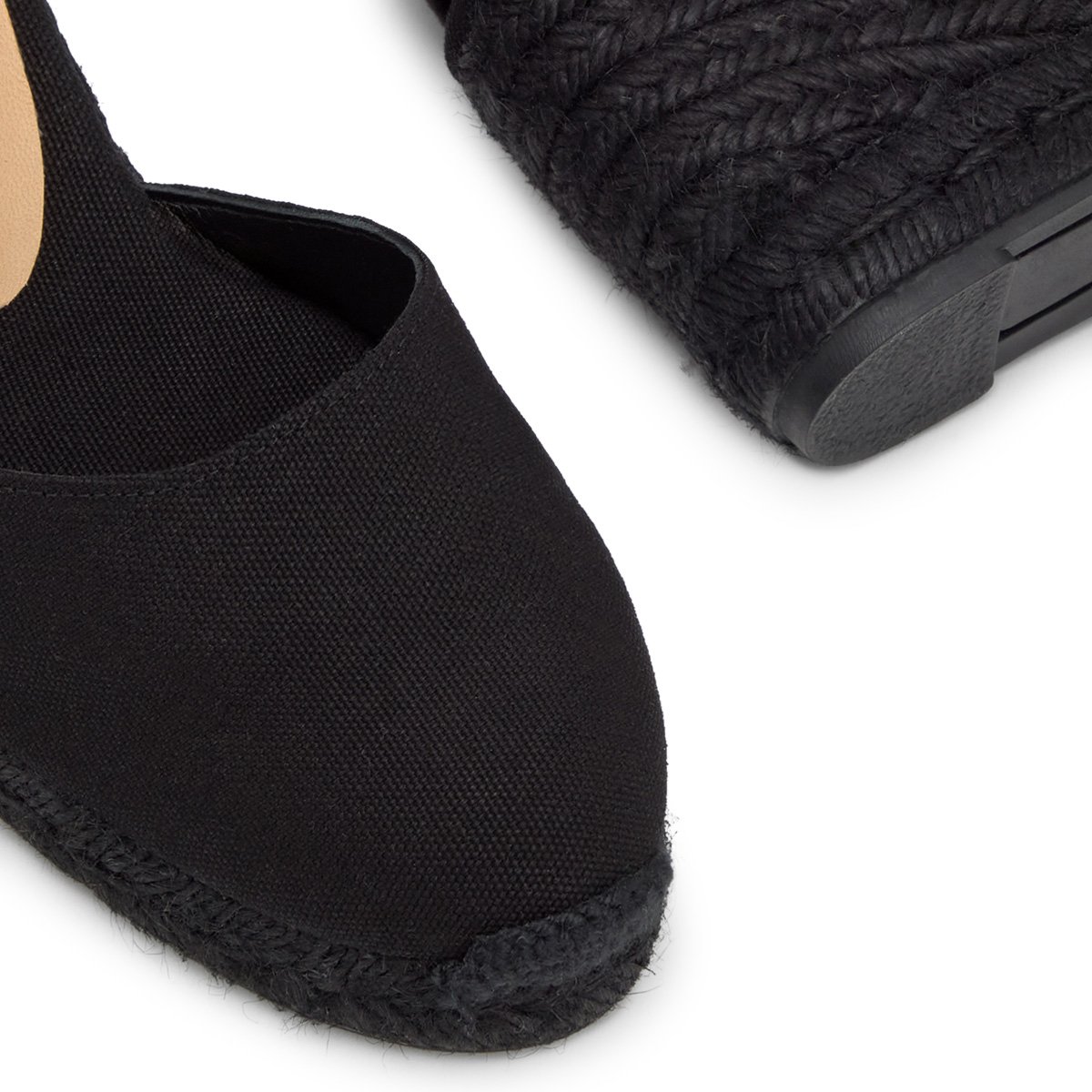 Espadrilles compensées à lacets avec plateforme tressée CARINA PLATFORM noir, CASTANER