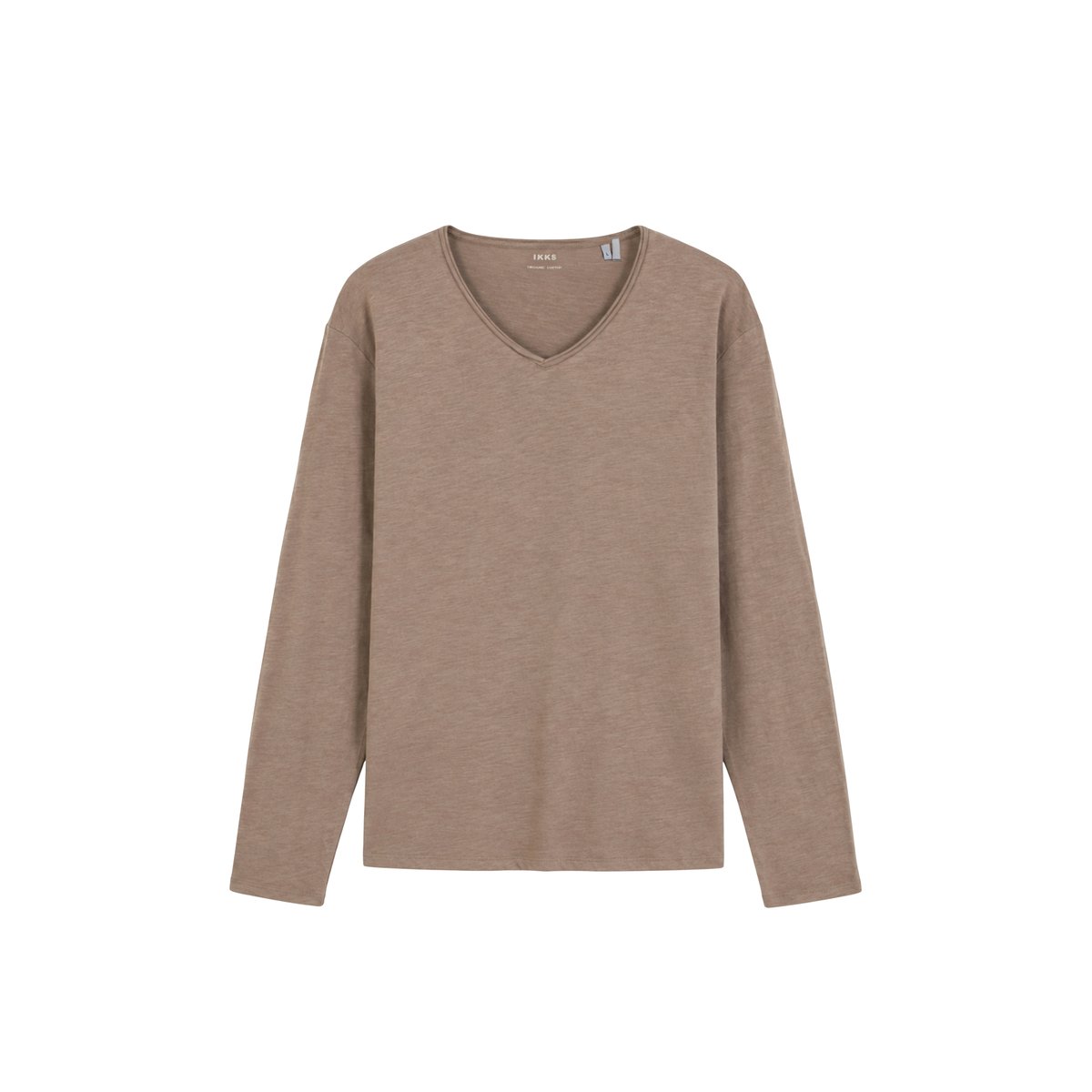 Tee-shirt col V L'Essentiel marron, IKKS