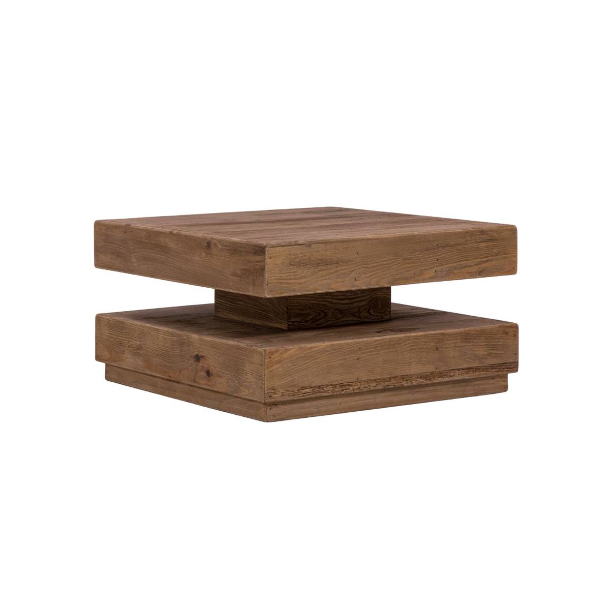 Table basse en bois recyclé BLAISE bois foncé, MADE IN MEUBLES