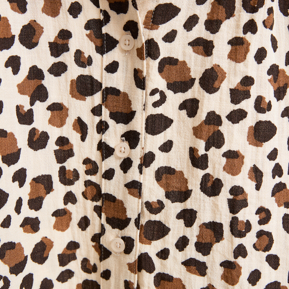 Blouse manches courtes col rond imprimé léopard imprimé léopard, LA REDOUTE COLLECTIONS
